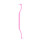 Монопучкова зубна щітка двостороння, вигнута, рожева